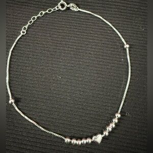 Heart ball anklet 10"